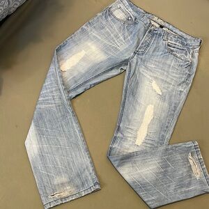 21MEN  Button FLY Distressed  size 36” Mens JEANS